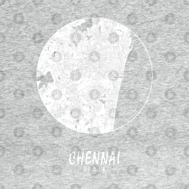 Chennai, India City Map - Full Moon by deMAP Studio